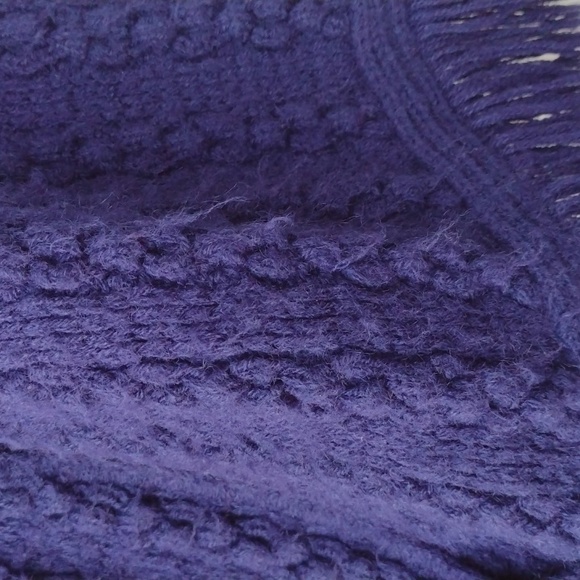 Vintage Navy Crocheted Acrylic Cape Sweater - Picture 5 of 8